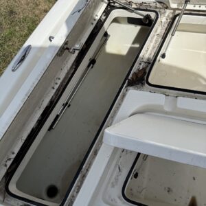 Close-up of a shiny car hood reflecting light, showcasing a detailed car detailing service.