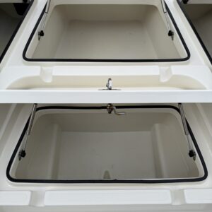 A detailed view of a shiny, freshly polished car hood reflecting the surrounding environment.